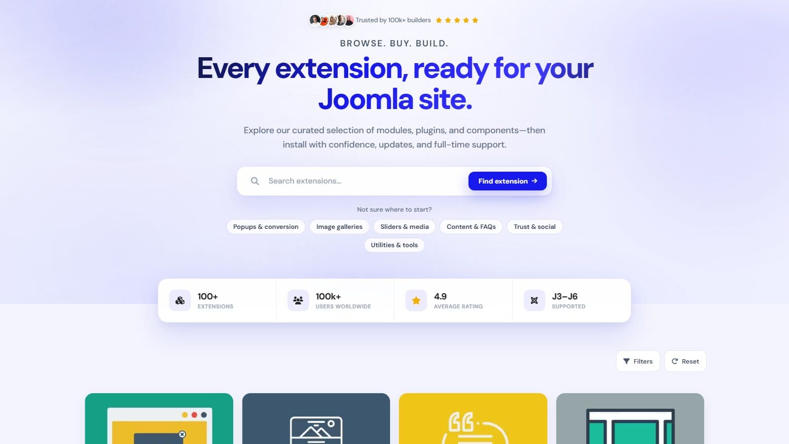 JoomlaX homepage, the Joomla extensions marketplace by Infyways